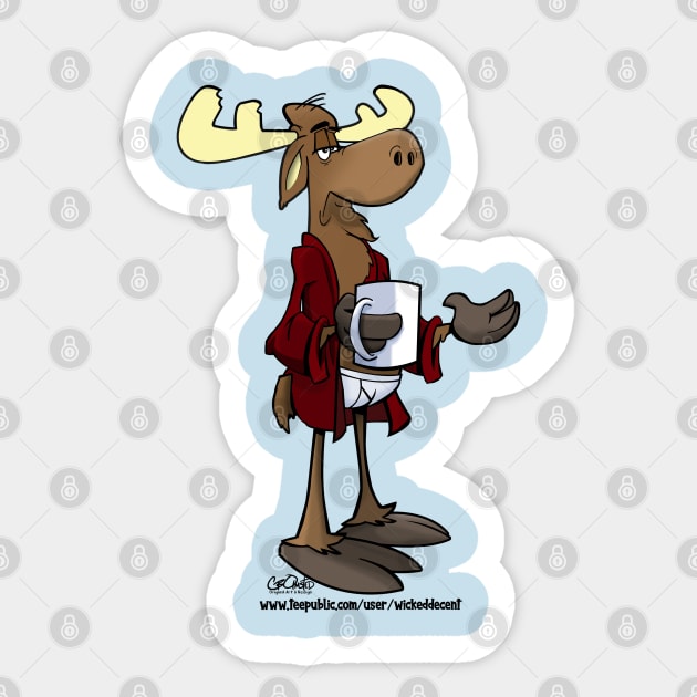 Wicked Decent Bruce the Moose Sticker by wickeddecent